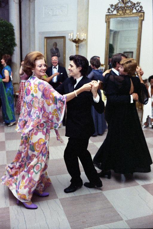 betty ford first state dinner dress Photograph of First Lady Betty Ford Talking with Performer  NARA and  DVIDS Public Domain Archives