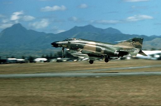 A view of an F-4D Phantom II aircraft from the Eighth… — NARA and