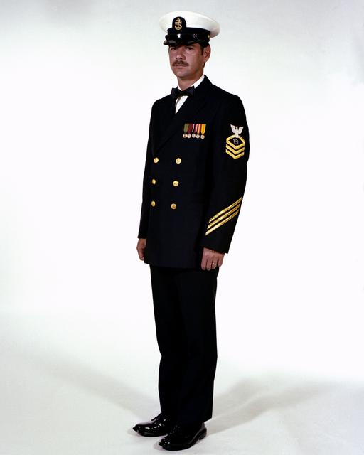 Uniform: Dinner dress blue, male Navy chief petty officers — PICRYL