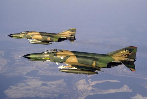 Two F-4E Phantom II aircraft assigned to the 512th and… — NARA and