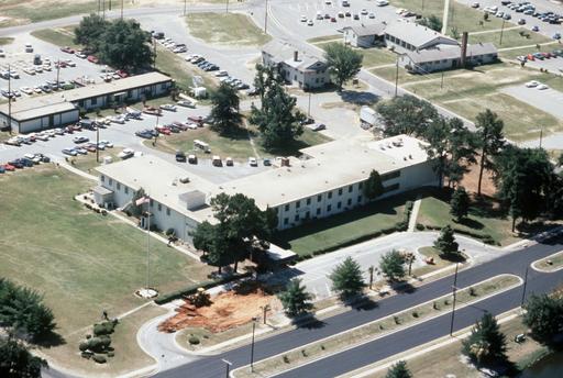 An aerial view of the base showing construction in front… — NARA and ...