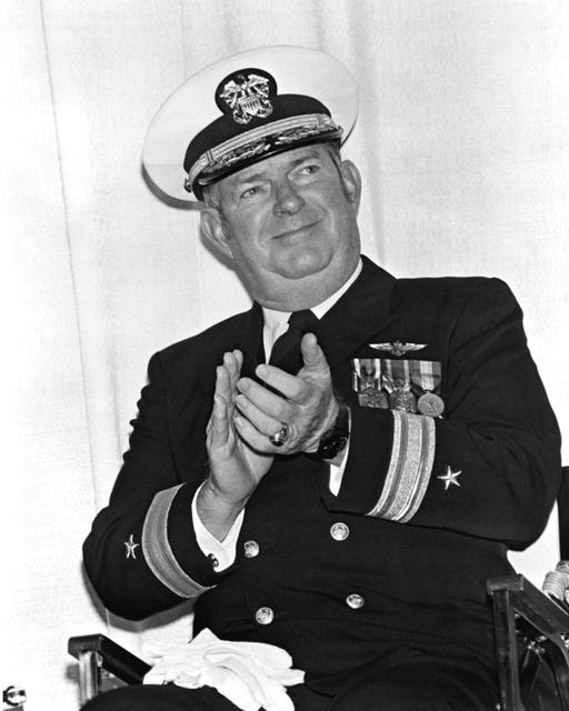 Rear Adm. John J. Higginson, commander, Amphibious Group Three, attends ...