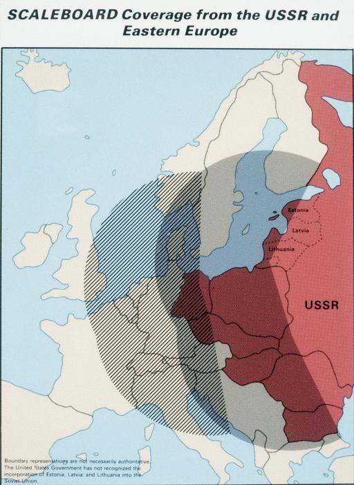 A map depicting Soviet Scaleboard missile coverage from the Soviet ...