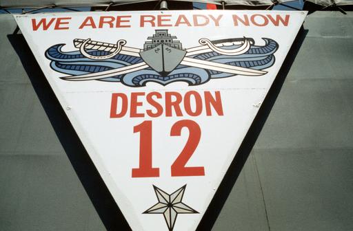 A close-up view of the Destroyer Squadron 12 (DESRON-12)… — NARA and ...