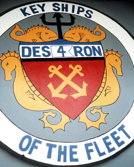 A close-up view of the Destroyer Squadron 4 (DESRON-4)… — NARA and ...