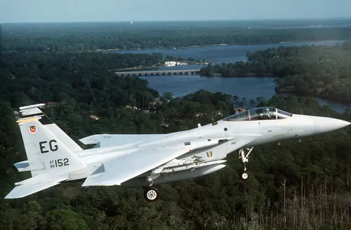 A close-up view of the bottom of a 33rd Tactical Fighter… — PICRYL