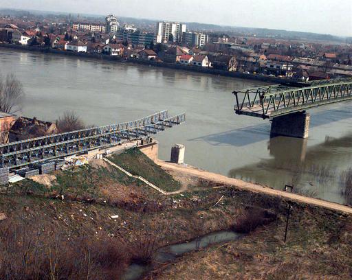 The Bos Gradiska Bridge in Bosnia is currently under construction on ...
