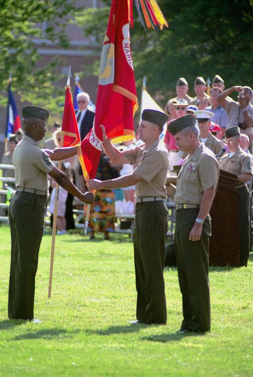 Lieutentant General John Rhodes recieves the colors from… — NARA and ...