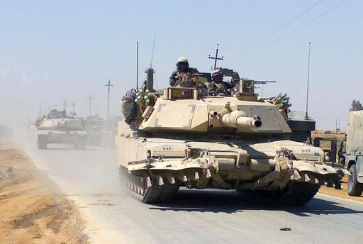 M1A1 Abrams Main Battle Tanks (MBT) move on route 27… — PICRYL