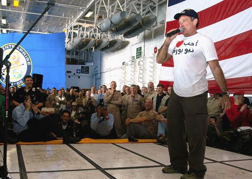 Actor/Comedian Robin Williams entertains the crew of US… — NARA and ...