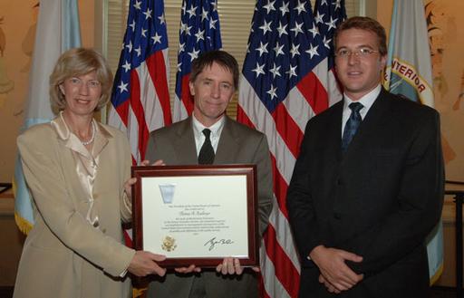 Thomas Readinger, Minerals Management Service, receiving senior ...