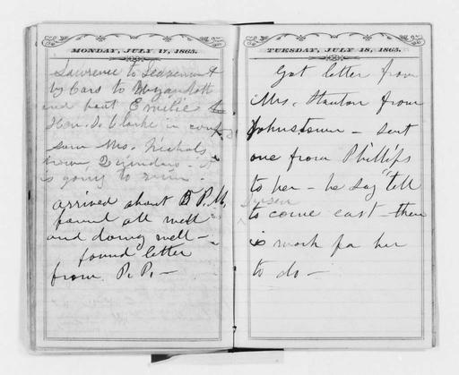 Susan B. Anthony Papers: Daybook and Diaries, 1856-1906; Diaries; 1865 ...