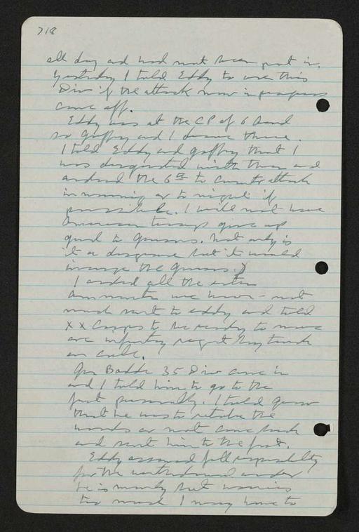 George S. Patton Papers: Diaries, 1910-1945; Original; 1944, 31. Mai-2. Oktober