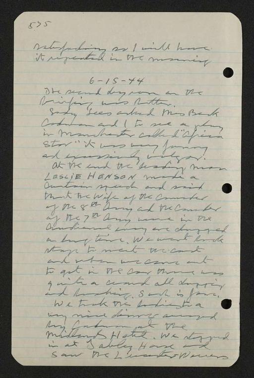 George S. Patton Papers: Diaries, 1910-1945; Original; 1944, May 31-Oct. 2