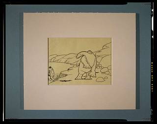 Gertie the dinosaur standing on a cliff edge looking at a mastodon] -  PICRYL - Public Domain Media Search Engine Public Domain Search