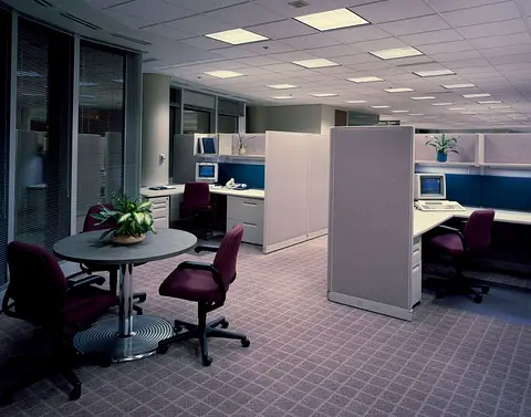 Office cubicles at the headquarters building of the Washington Suburban Sanitary Commission