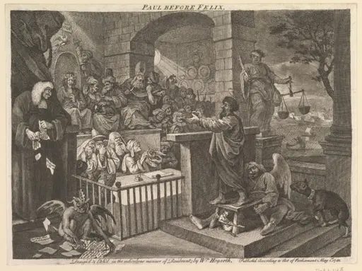 The Magic Lantern; Paul before Felix [A Satire on Hogarth
