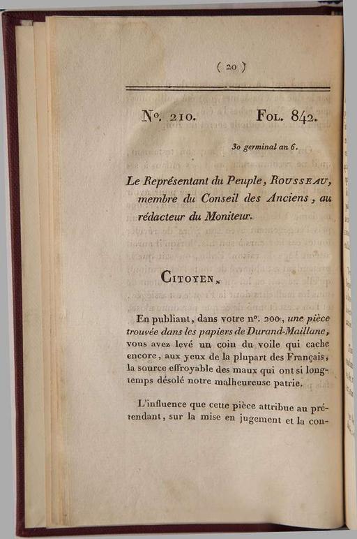 Extraits du Moniteur (prairial an VI) - (à propos de la… — PICRYL ...