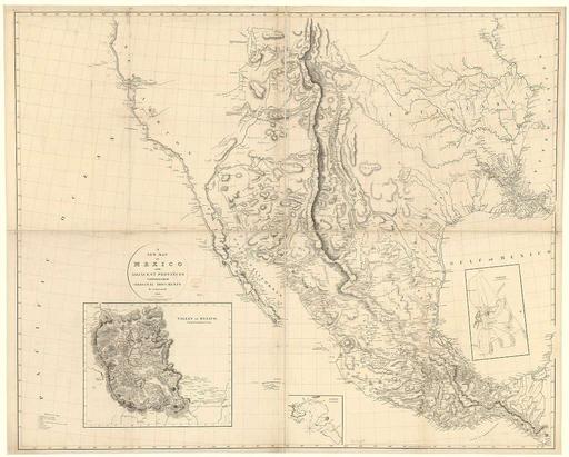 A New Map of Mexico and adjacent provinces compiled from original documents - by A. Arrowsmith, 1810 - btv1b53030166p, mexico, texas, california, new mexico, gulf of mexico, north america, mapping, cartography, provinces, rio grande