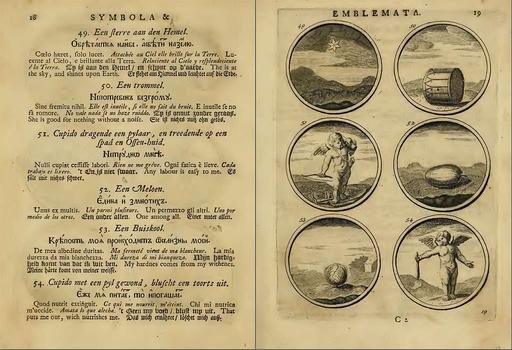 1503801 original - An old book with pictures of people and animals, historical scene, period clothing, throne, nobleman, royal court, attendants, interior, painting, illustration