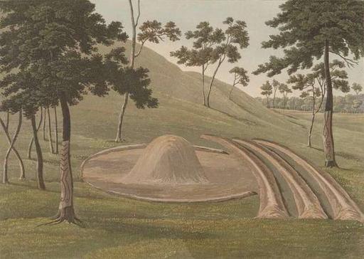 Aboriginal grave Evans Havell 1820, aboriginal, indigenous, burial mound, grave, ceremonial ground, scarred trees, landscape, australia, engraving, history, culture