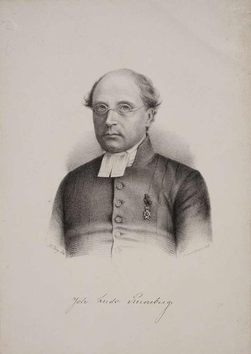 Johan Ludvig Runeberg with signature. Lithography 1851, Society of ...
