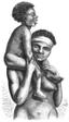 Last of the Tasmanians Woodcut 1 - Mother and Child