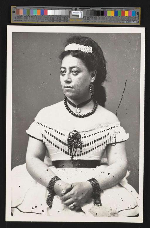 Queen Emma of Hawaii (PP-96-4-011, original), queen emma, hawaii, portrait, royalty, dress, lace shawl, hawaiian history, monarch