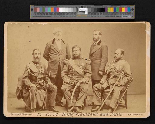 Kalakaua and Reciprocity Commission (PPWD-15-5-001, original), king kalakaua, reciprocity commission, hawaiian monarchy, treaty, group portrait, diplomacy