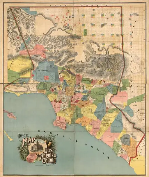 Official map of Los Angeles County, California : compiled