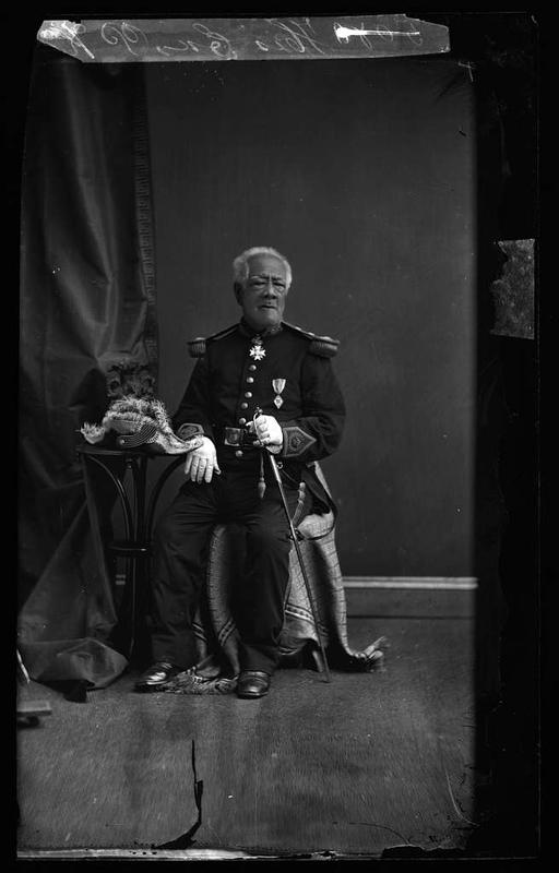 Paul Kanoa (PNLPC-13-07890, original), paul kanoa, hawaiian politician, businessman, portrait, hawaii, 19th century