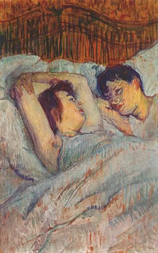 Lautrec in bed 1893 - Public domain painting — PICRYL - Public