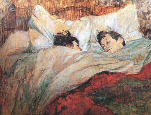 Lautrec in bed 1893 - Public domain painting — PICRYL - Public