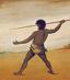Benjamin Duterrau - Timmy, a Tasmanian Aboriginal, Throwing a Spear (1840)