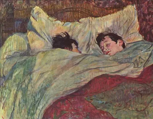 Lautrec in bed 1893 - Public domain painting — PICRYL - Public
