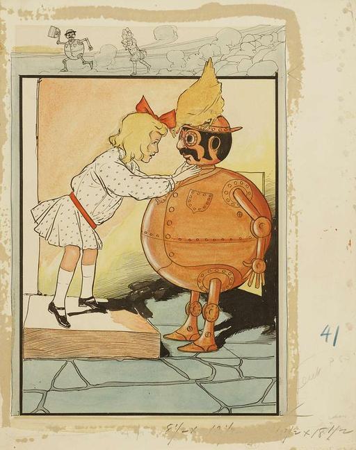 Dorothy and Tik-Tok original, dorothy, tik tok, oz, illustration, book, character, robot