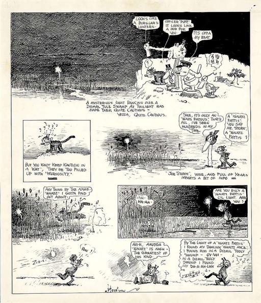 Krazy Kat 1917-12-30 original, krazy kat, ignatz mouse, comic strip, newspaper comic, brick, throwing, cat, mouse