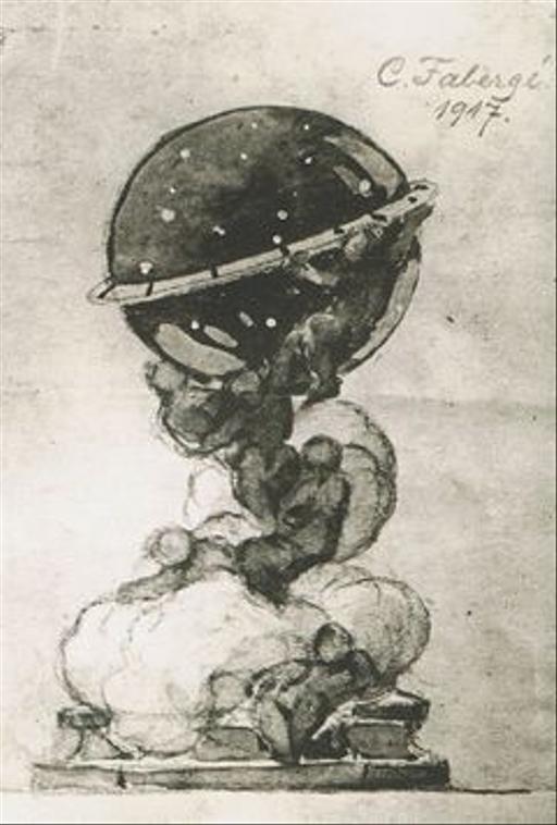 Constellation (Fabergé egg) original sketch, constellation egg, faberge, sketch, drawing, celestial, stars, design, art