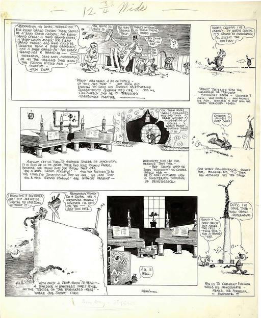 Krazy Kat 1921-03-20 original, krazy kat, ignatz mouse, comic strip, newspaper comic, black and white art, anthropomorphic animals