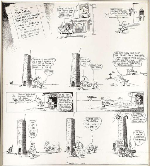 Krazy Kat 1921-11-20 original, krazy kat, ignatz mouse, comic strip, newspaper comic, black and white art, cartoon