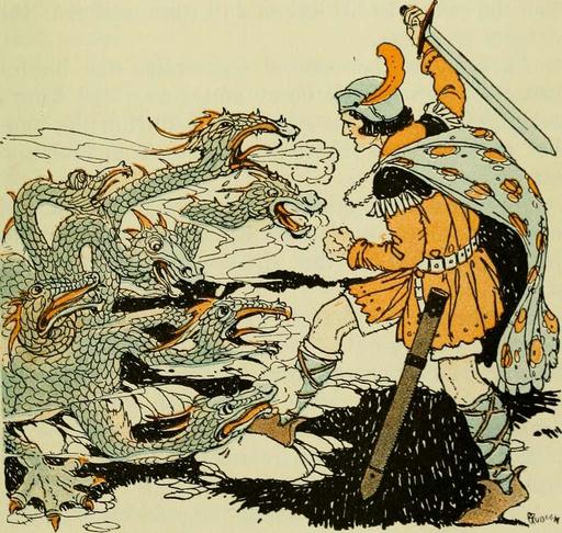 Journeys through Bookland - a new and original plan for reading applied to the world's best literature for children (1922) (14596564890), book, children, castle, clouds, reading, literature, journey, fantasy, illustration