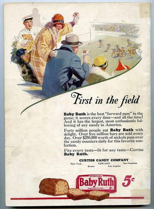 1926 Army-Navy Game program back cover Baby Ruth advertisement (1 ...
