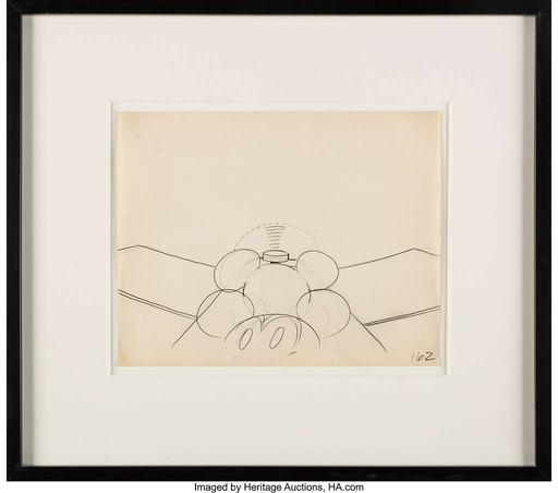 Plane Crazy Minnie Mouse and Mickey Mouse Animation Drawing Original Art (Walt Disney, 1928 1-2, mickey mouse, minnie mouse, animation, drawing, walt disney, airplane, pilot, cartoon