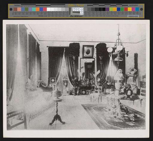 Interior of Iolani Palace (PPWD-2-2-008, original), iolani palace, hawaii, victorian architecture, interior design, historical photo