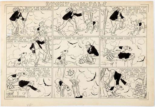 Bucky and His Pals (02-24-35) (original art), group portrait, young men, club, organization, 1930 s, bucky and his pals