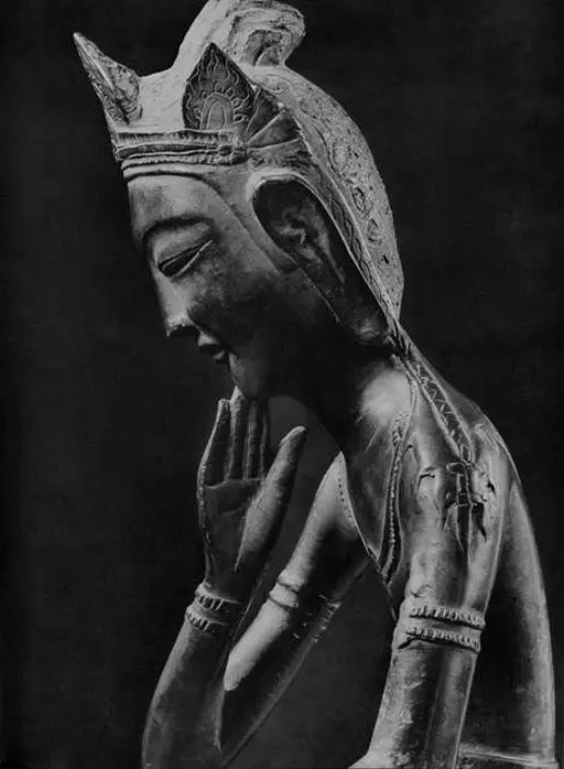 日本の彫刻』《弥勒菩薩半跏像（156号）》7世紀、飛鳥時代、東京国立