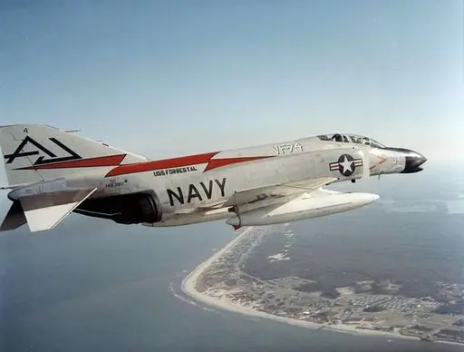 Mc Donnell Douglas F-4J Phantom II of VF-74 on catapult of