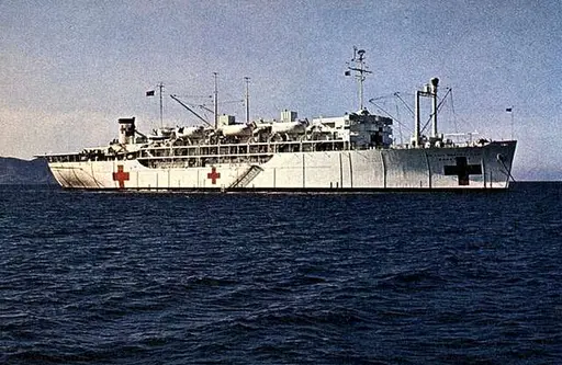 The Hospital Ship USS Repose (AH-16) operates off the… — PICRYL