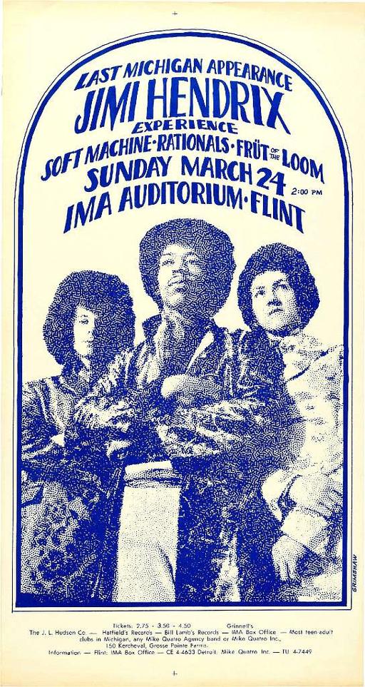 Jimi Hendrix Experience IMA Auditorium Flint 1968 poster — PICRYL