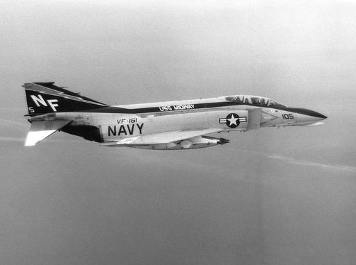 F-4B Phantom II of VF-161 in flight in 1972… — PICRYL - Public